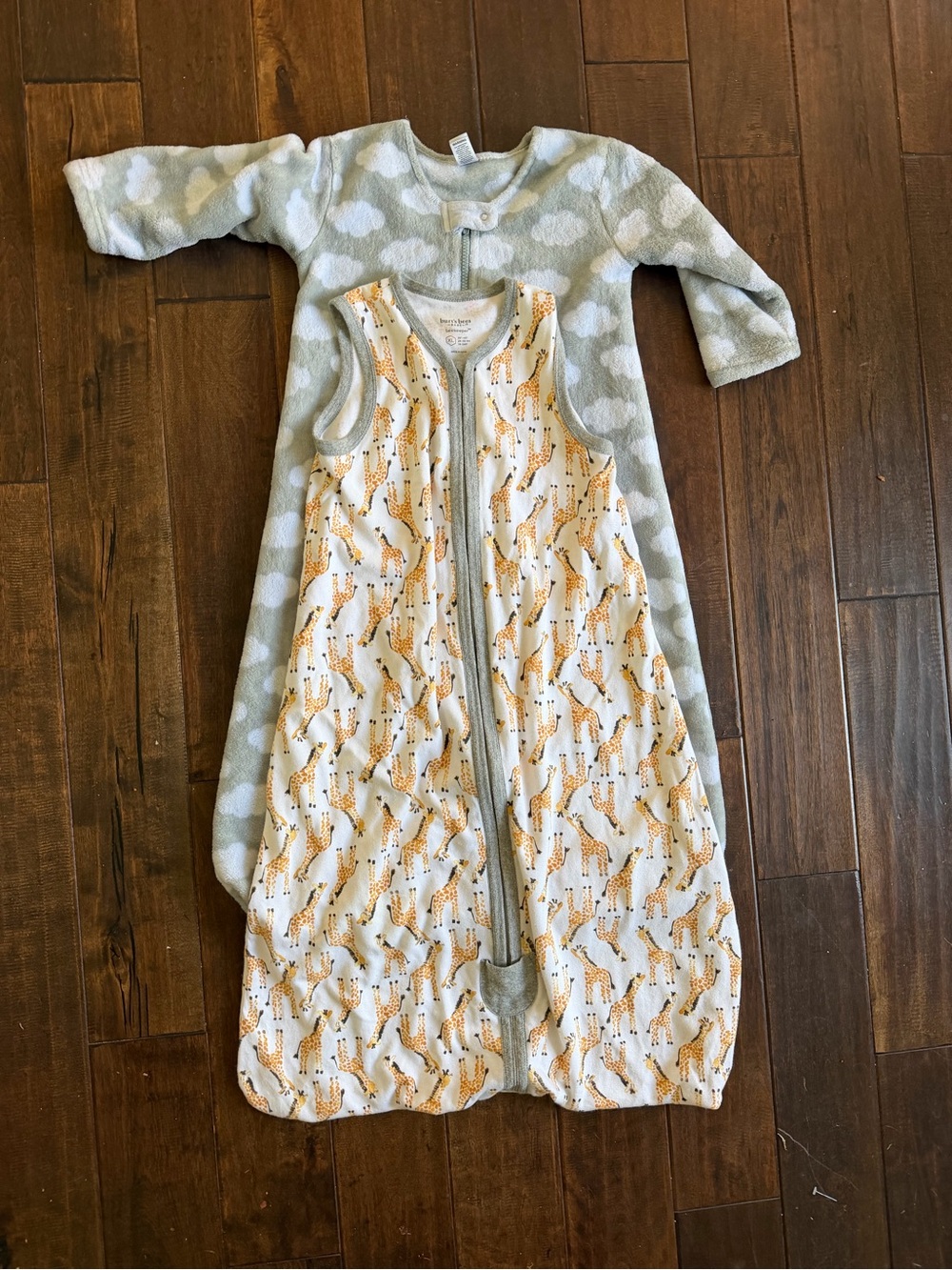 Kids Sleep Sack and Pajama Set - Gray Cloud & Giraffe Print Burts Bees
